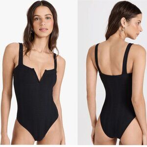 L*Space Pointelle Rib Cha Cha One Piece Swimsuit, Black Size 4
